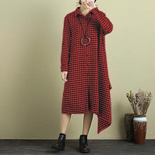 Load image into Gallery viewer, ZANZEA Fashion Vestido Long Sleeve Checkered Shirt Knee-Length Dress Ladies Autumn Casual Plaid Asymmetric Hem Oversized Kaftan